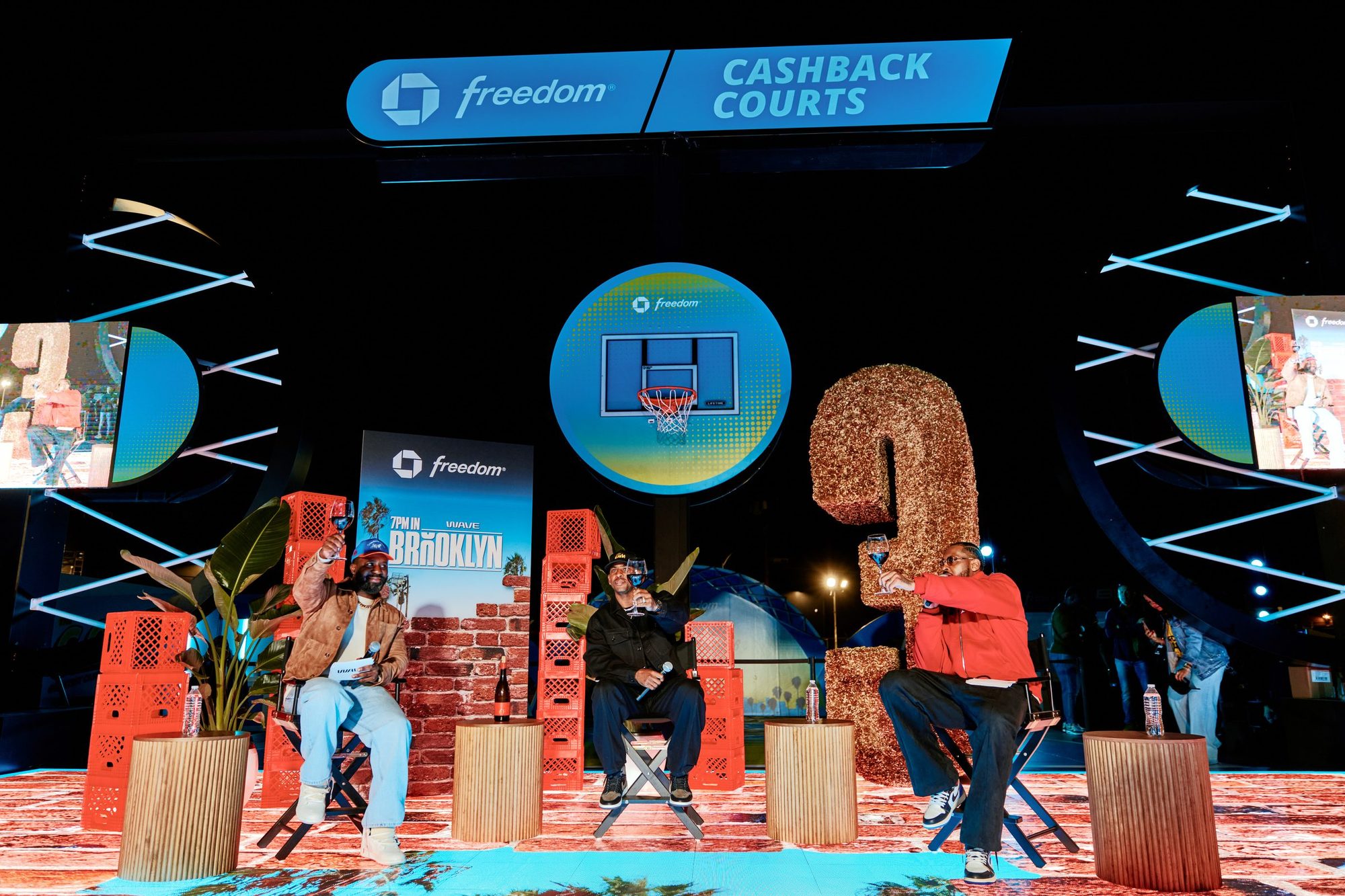 Chase Freedom Cashback Courts stage with guests